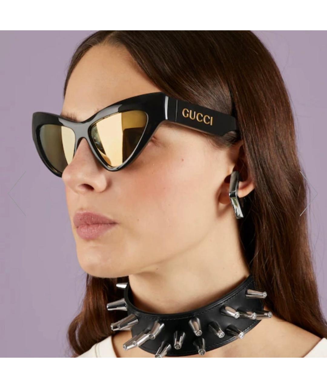 GUCCI Черные пластиковые солнцезащитные очки, фото 7