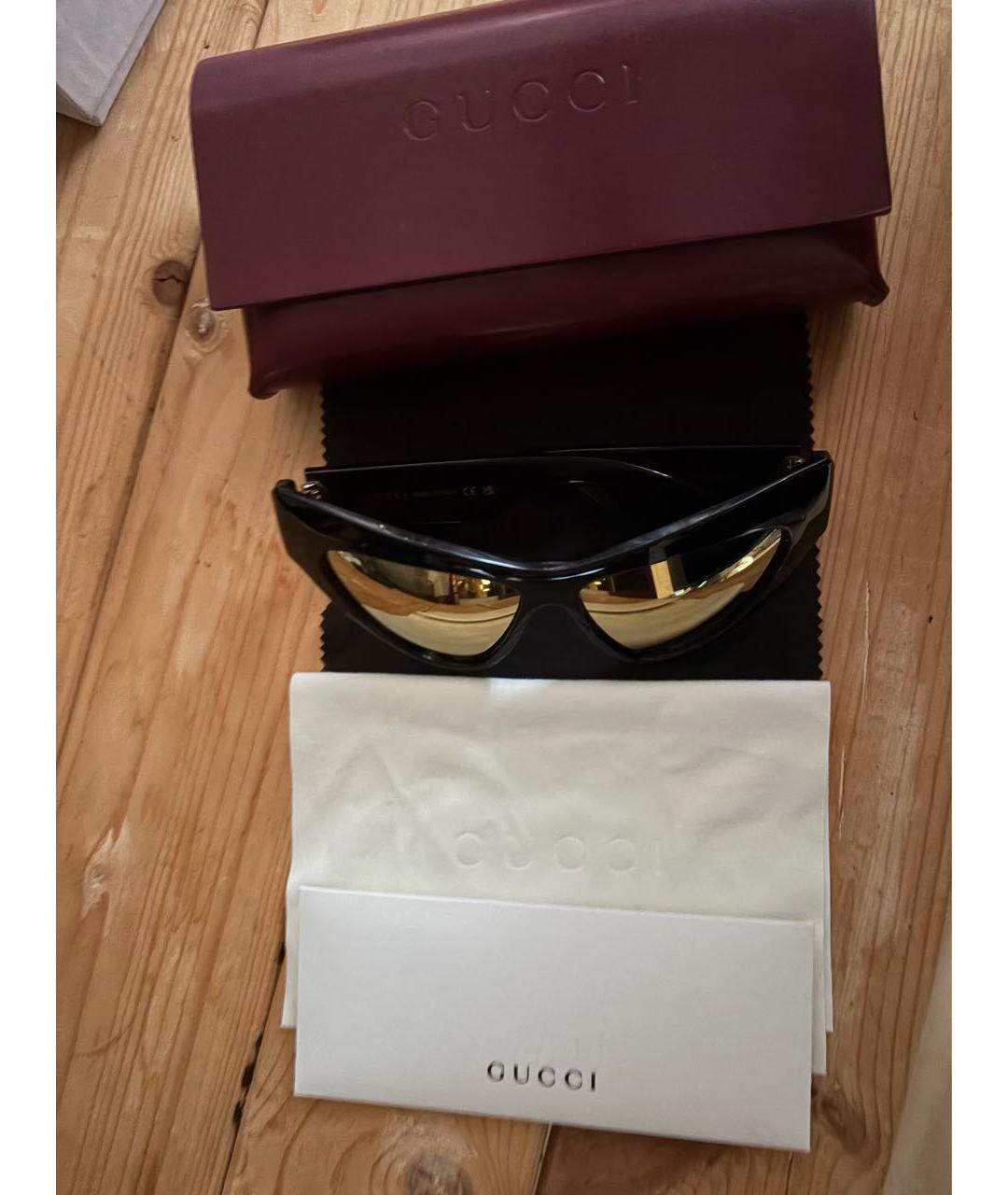GUCCI Черные пластиковые солнцезащитные очки, фото 3