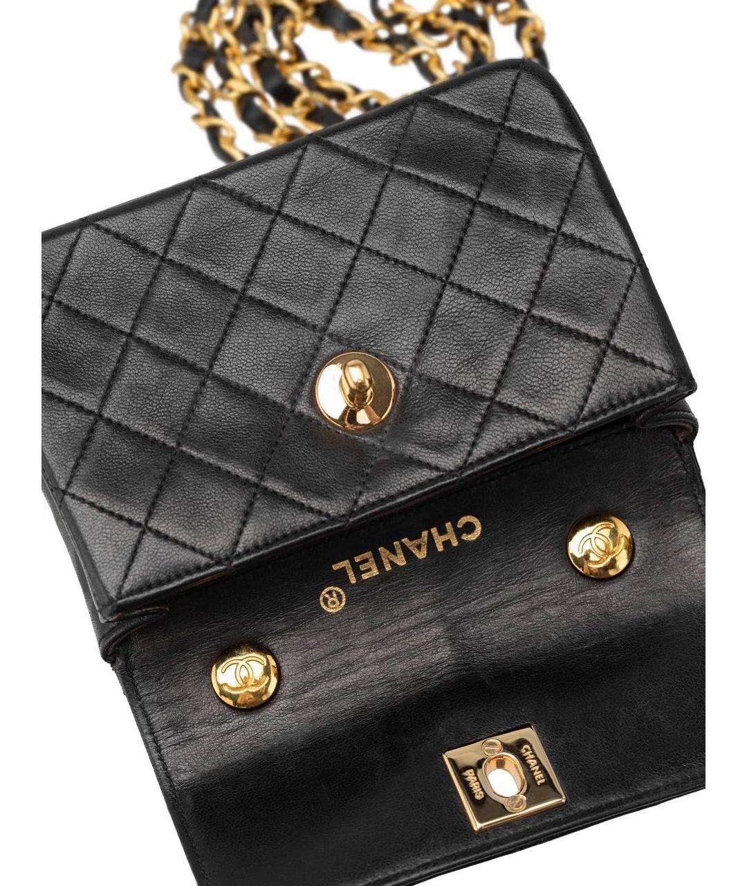 CHANEL Черная кожаная сумка через плечо, фото 8