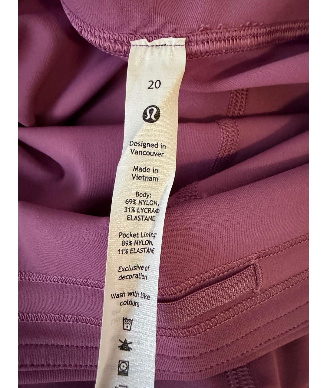Lululemon Розовые полиамидовые спортивные брюки и шорты, фото 7
