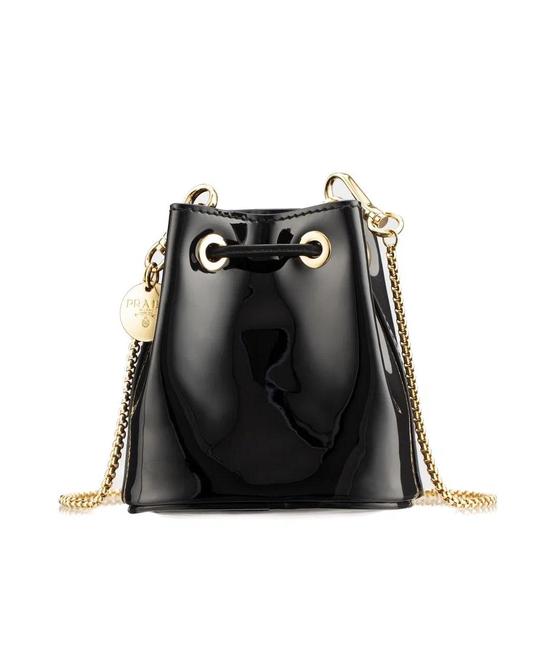 PRADA Черная сумка через плечо из лакированной кожи, фото 5