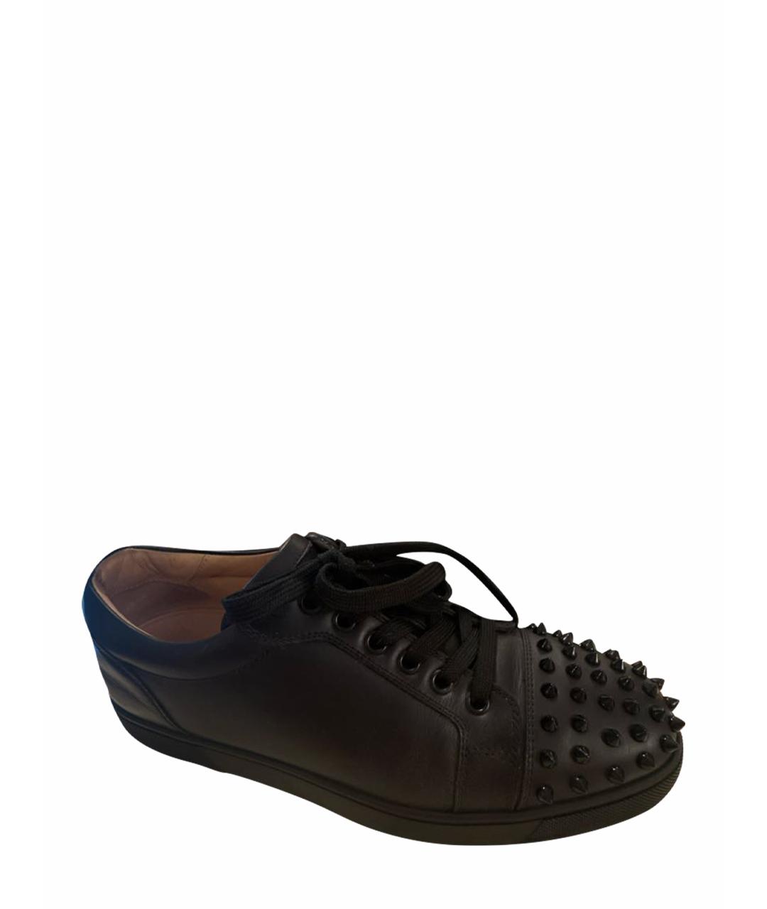 CHRISTIAN LOUBOUTIN Черные кожаные ботинки, фото 1