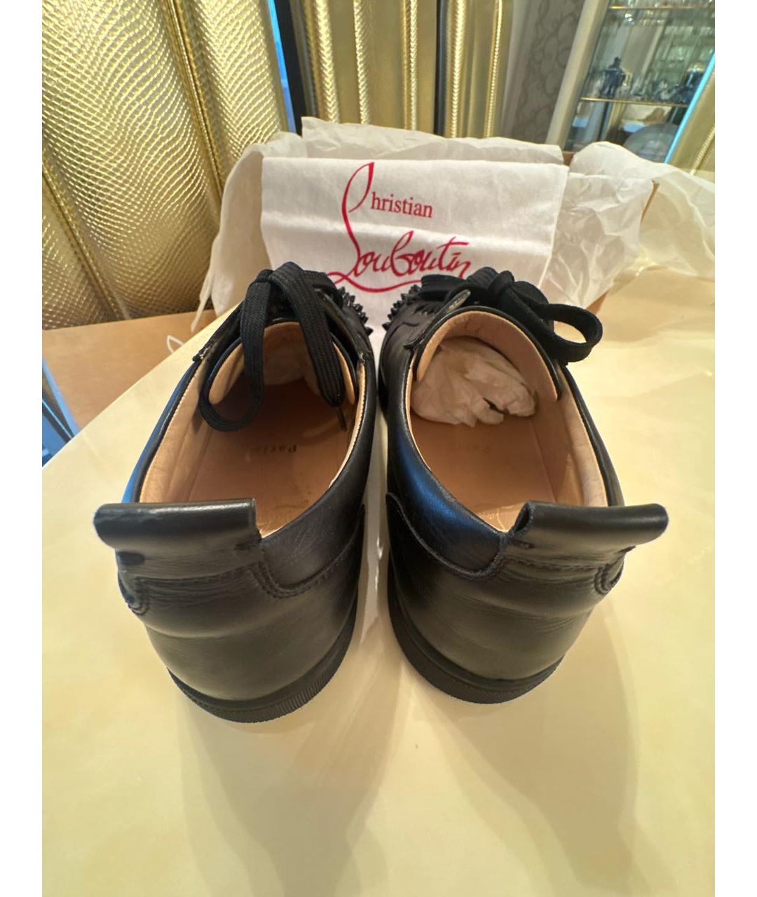CHRISTIAN LOUBOUTIN Черные кожаные ботинки, фото 3