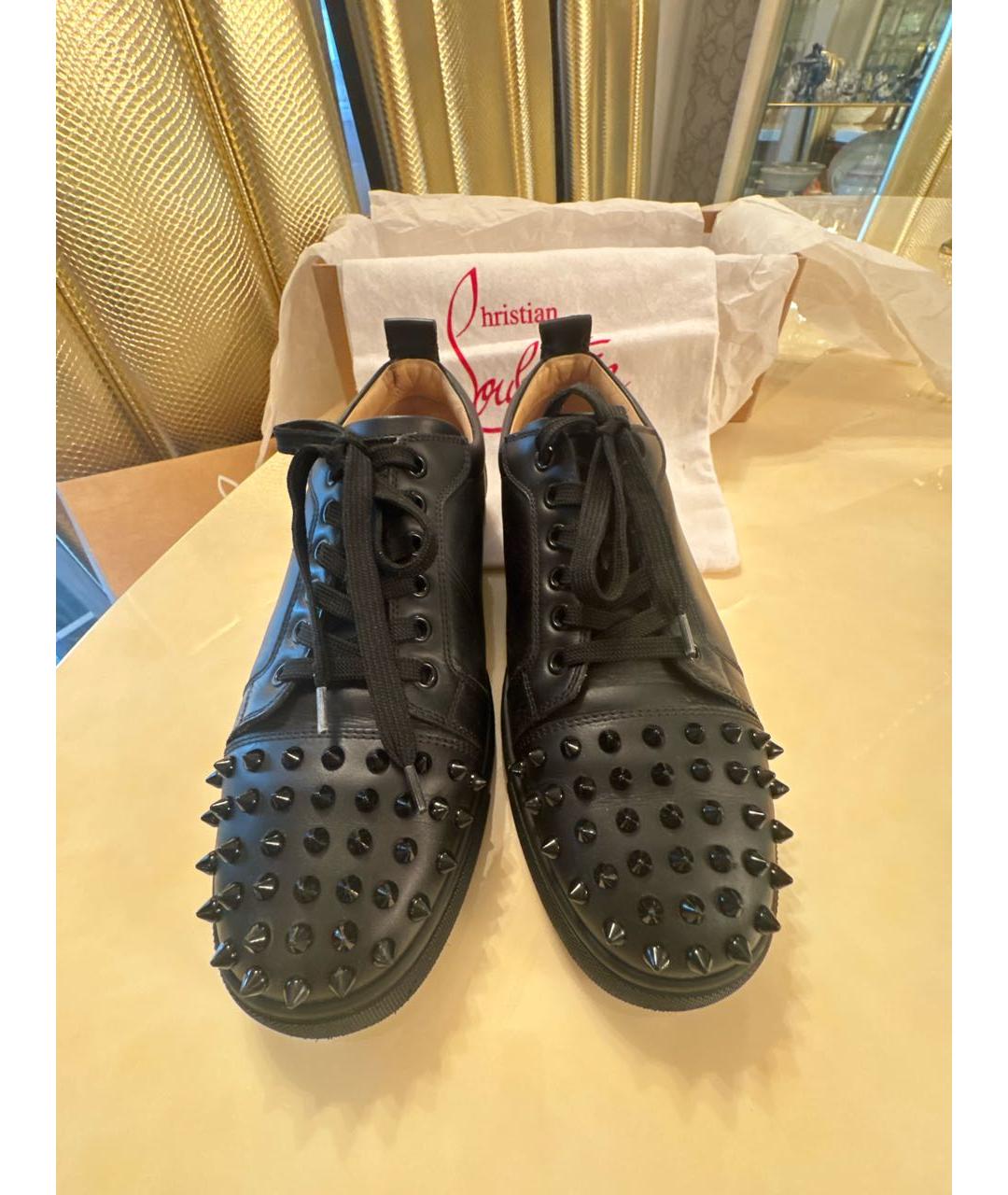 CHRISTIAN LOUBOUTIN Черные кожаные ботинки, фото 2