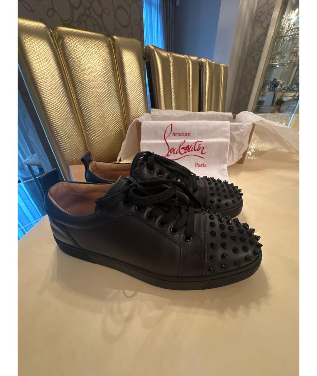 CHRISTIAN LOUBOUTIN Черные кожаные ботинки, фото 5