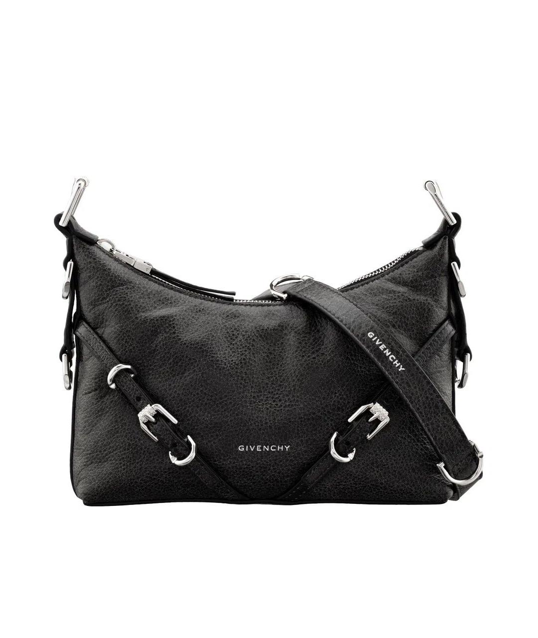 GIVENCHY Антрацитовая кожаная сумка через плечо, фото 1