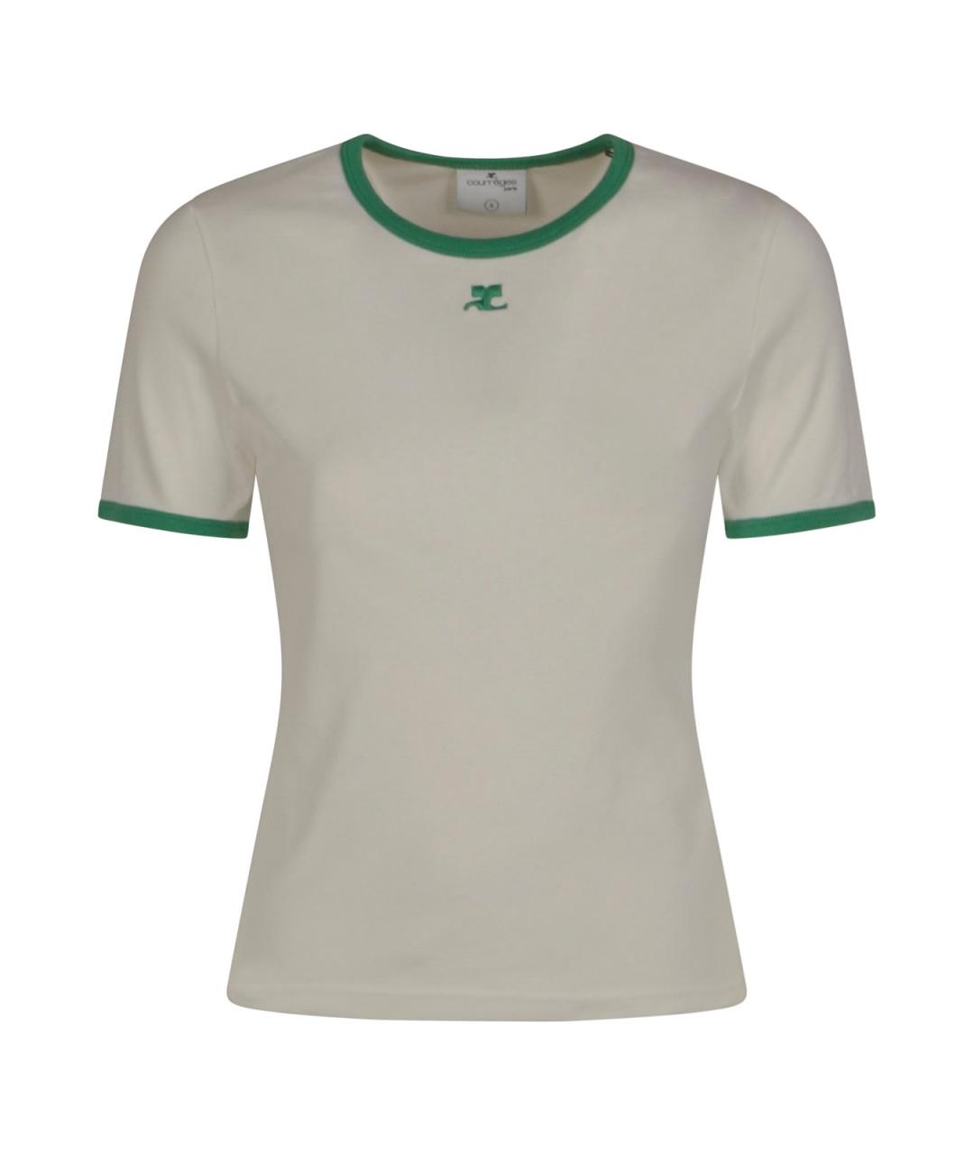 COURREGES Белая хлопковая футболка, фото 1