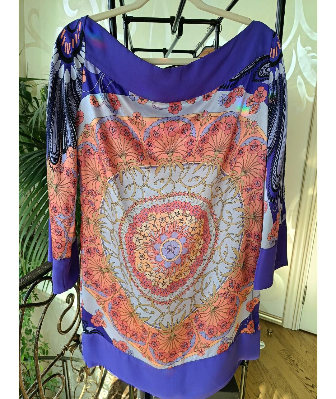 VERSACE COLLECTION Мульти шелковое коктейльное платье, фото 2