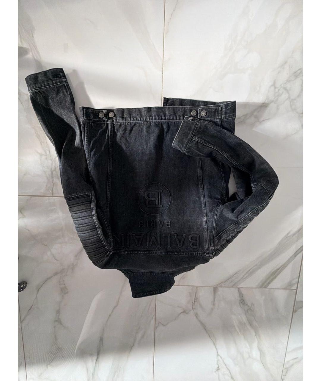 BALMAIN Черная деним куртка, фото 2