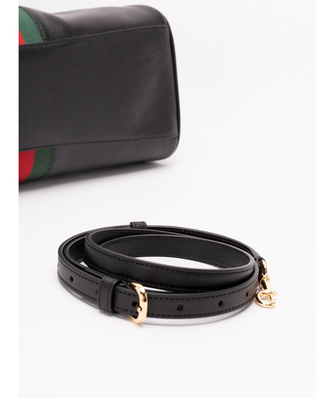 GUCCI Черная кожаная сумка тоут, фото 6