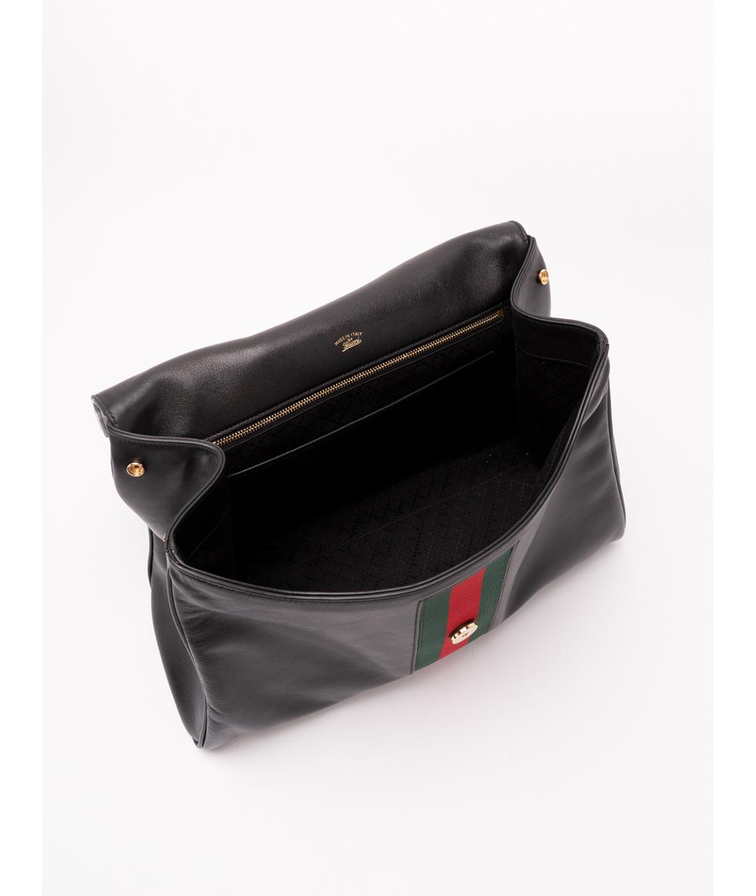 GUCCI Черная кожаная сумка тоут, фото 7