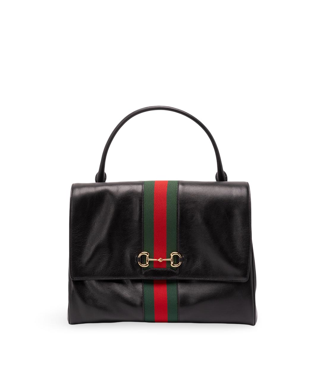 GUCCI Черная кожаная сумка тоут, фото 1