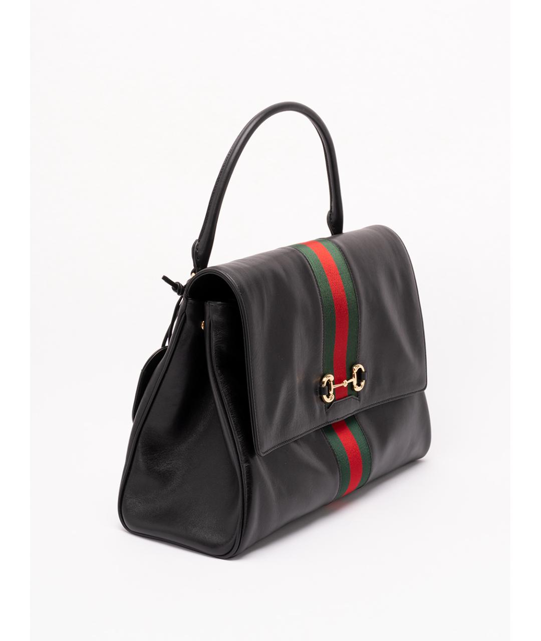 GUCCI Черная кожаная сумка тоут, фото 3