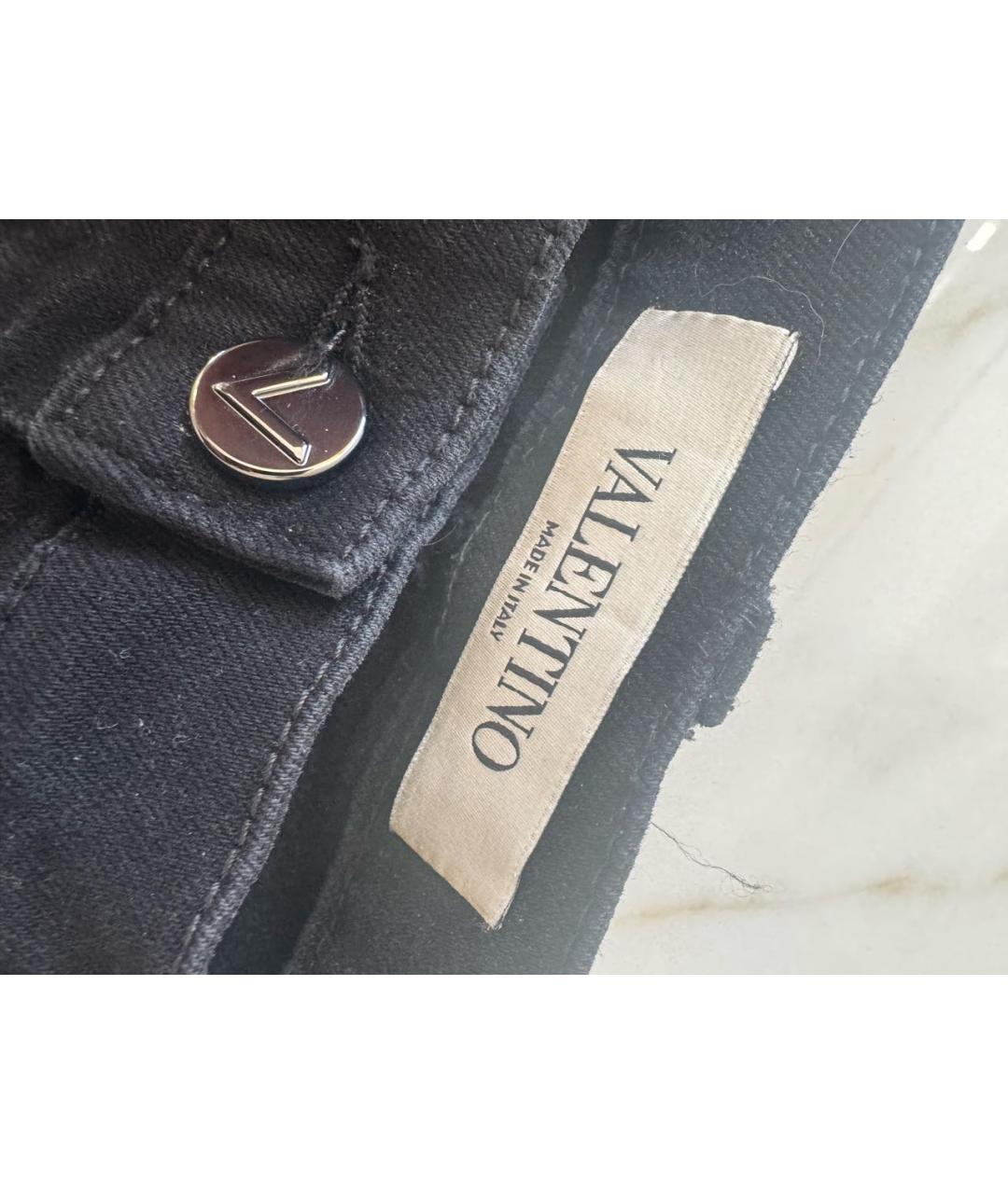 VALENTINO Черные хлопко-эластановые джинсы слим, фото 4