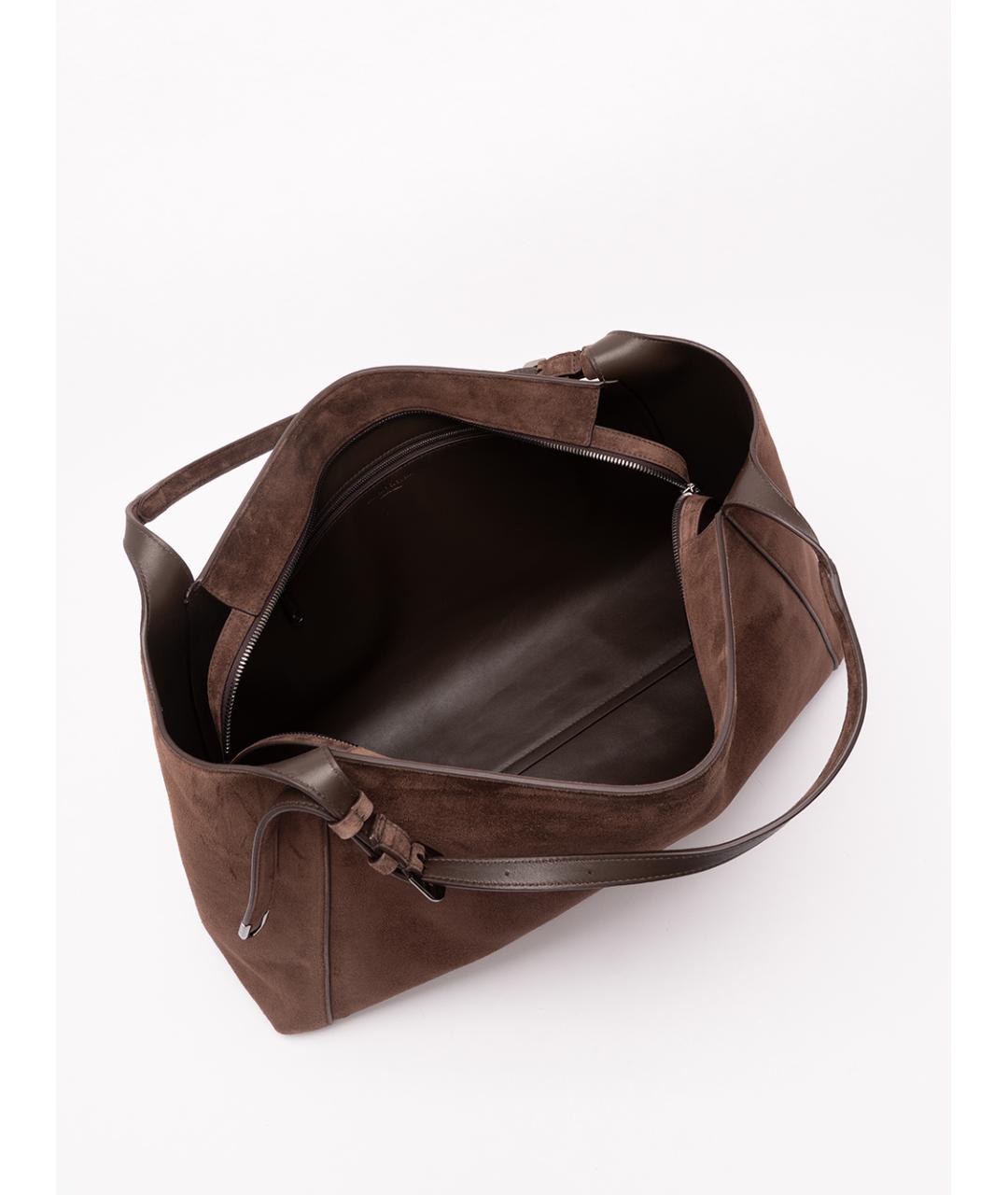 BRUNELLO CUCINELLI Коричневая кожаная сумка тоут, фото 5