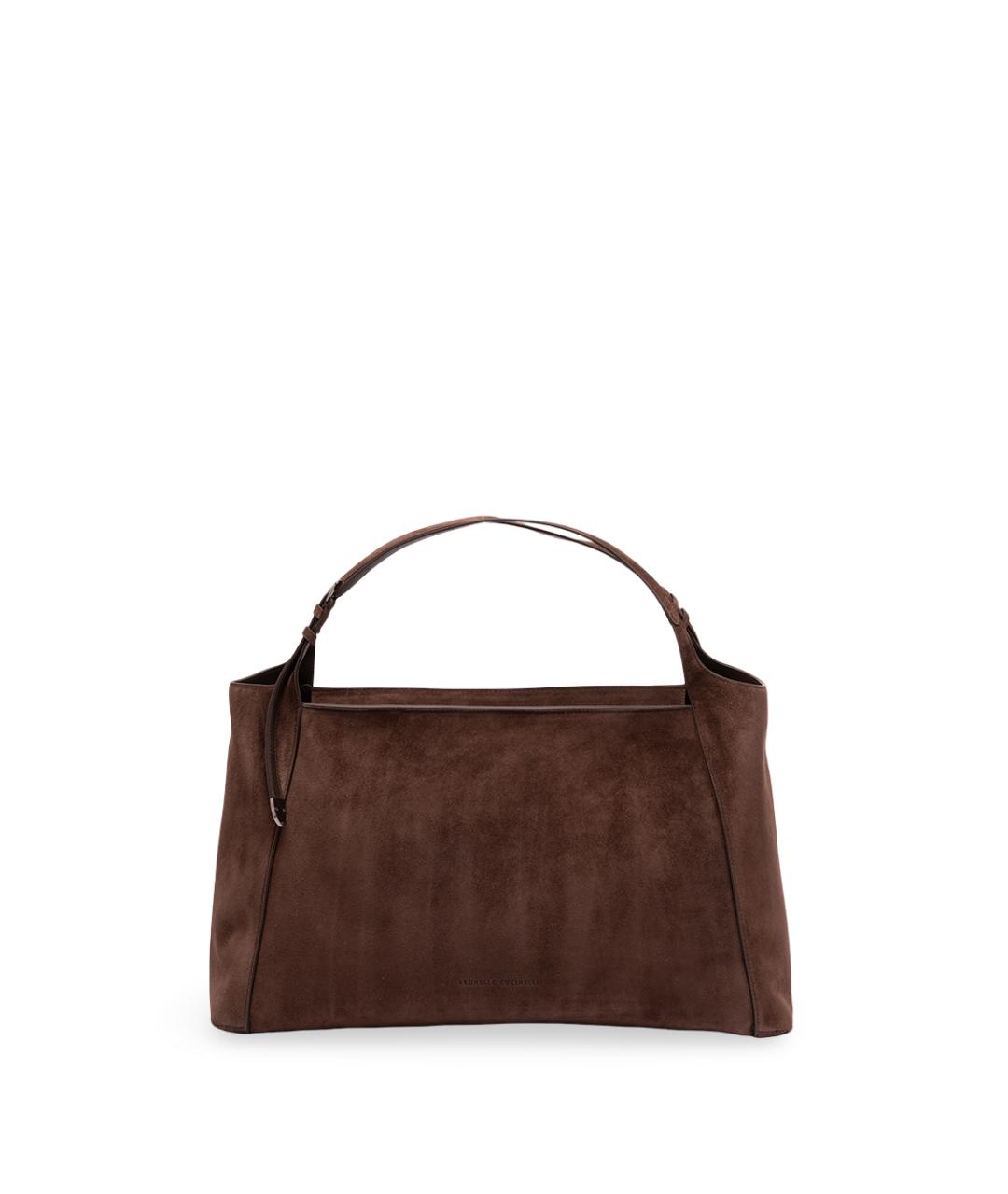 BRUNELLO CUCINELLI Коричневая кожаная сумка тоут, фото 1