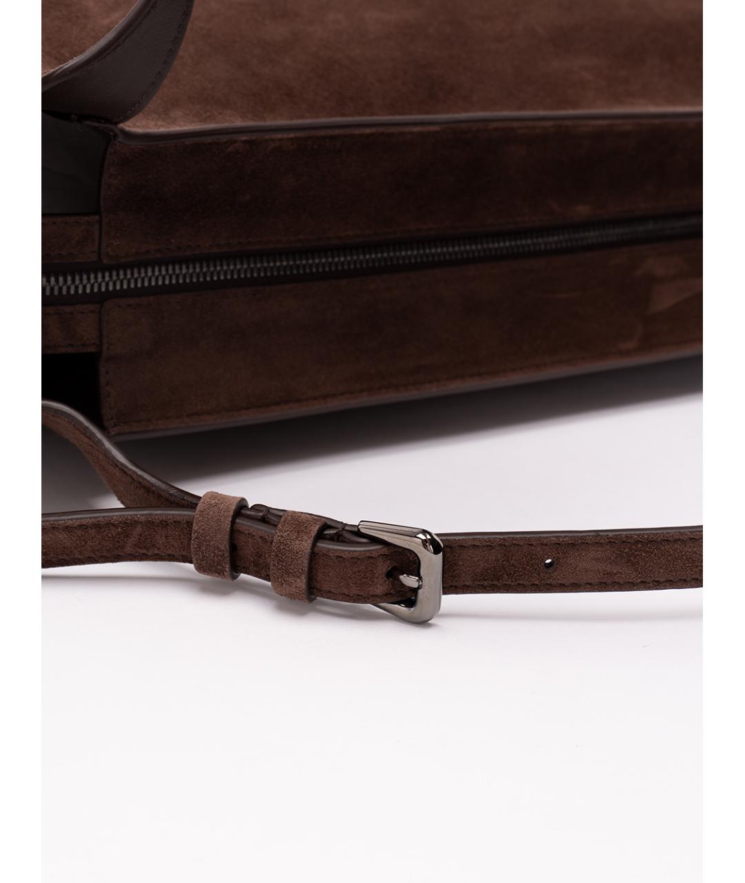 BRUNELLO CUCINELLI Коричневая кожаная сумка тоут, фото 4