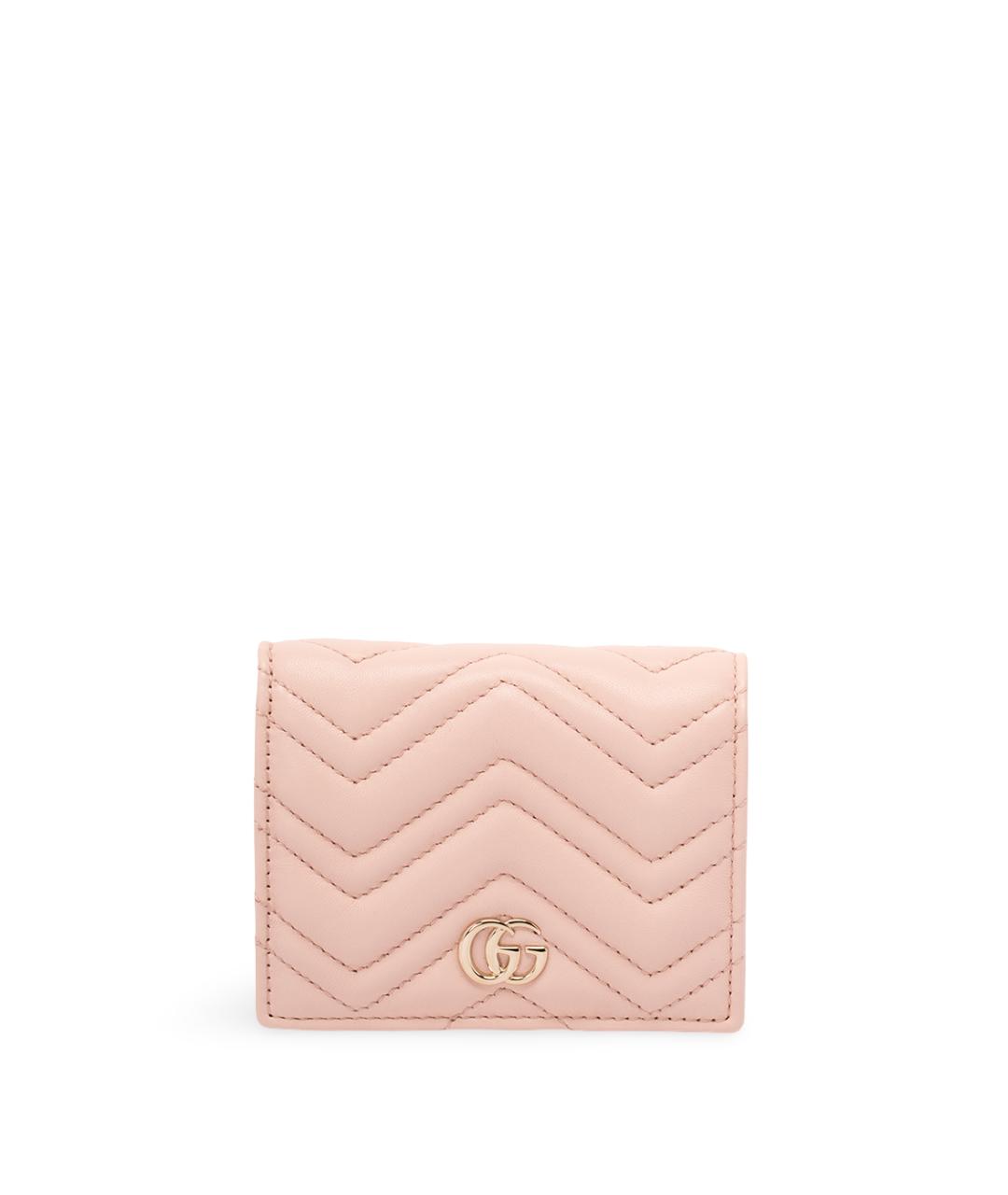 GUCCI Розовый кожаный кардхолдер, фото 1