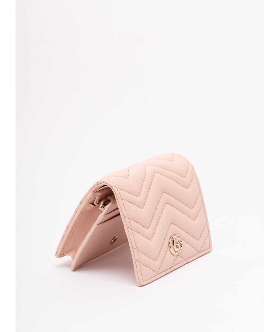 GUCCI Розовый кожаный кардхолдер, фото 3