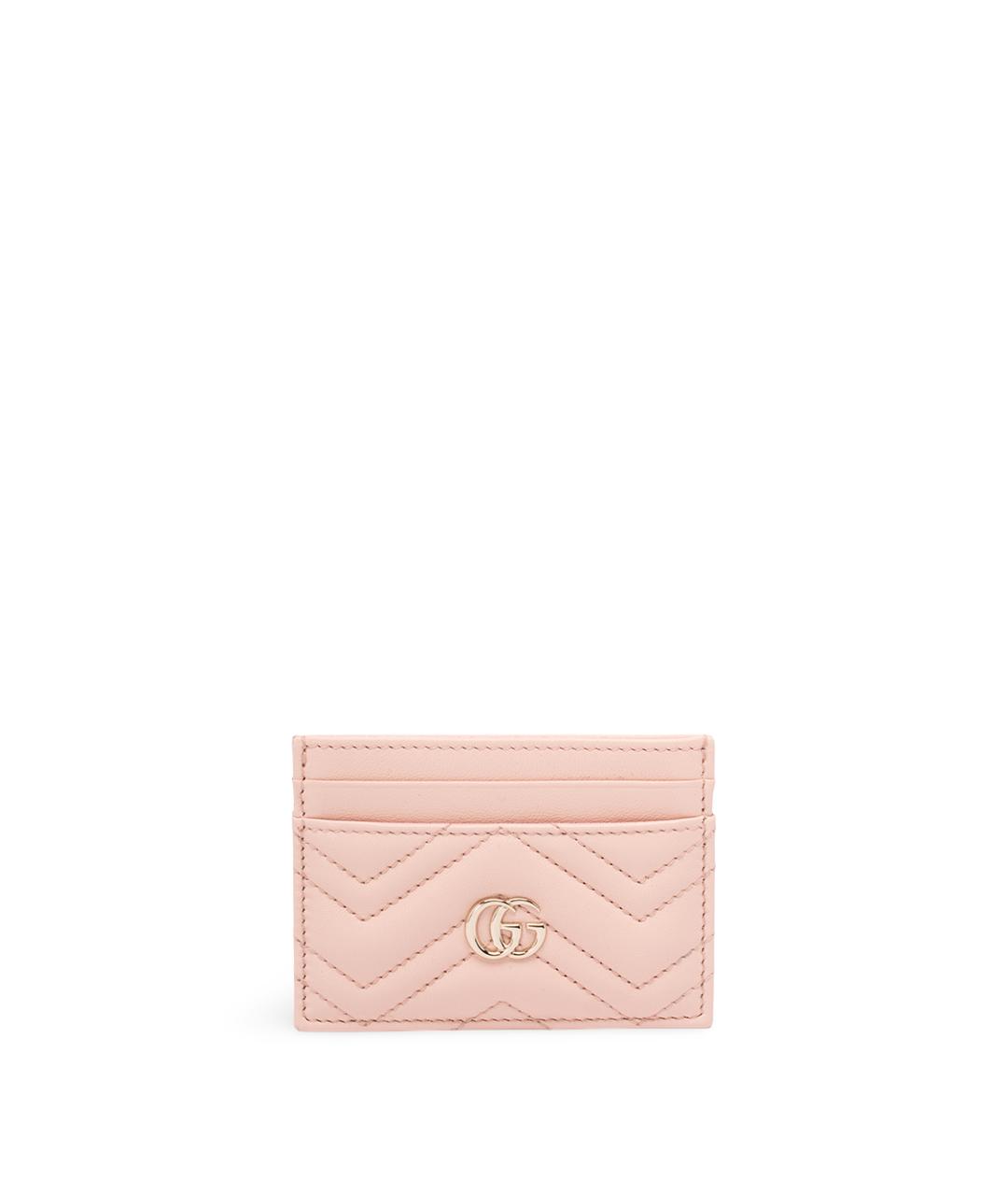 GUCCI Розовый кожаный кардхолдер, фото 1