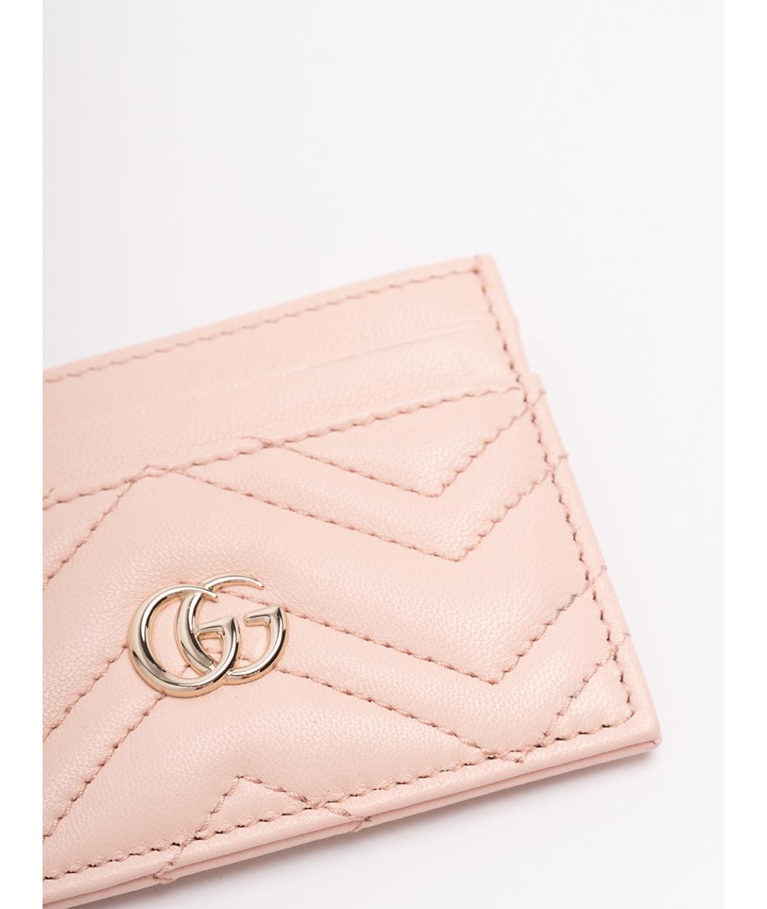 GUCCI Розовый кожаный кардхолдер, фото 3