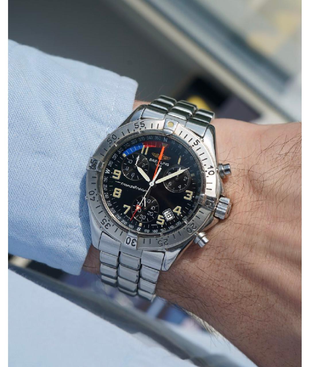 BREITLING Черные стальные часы, фото 7