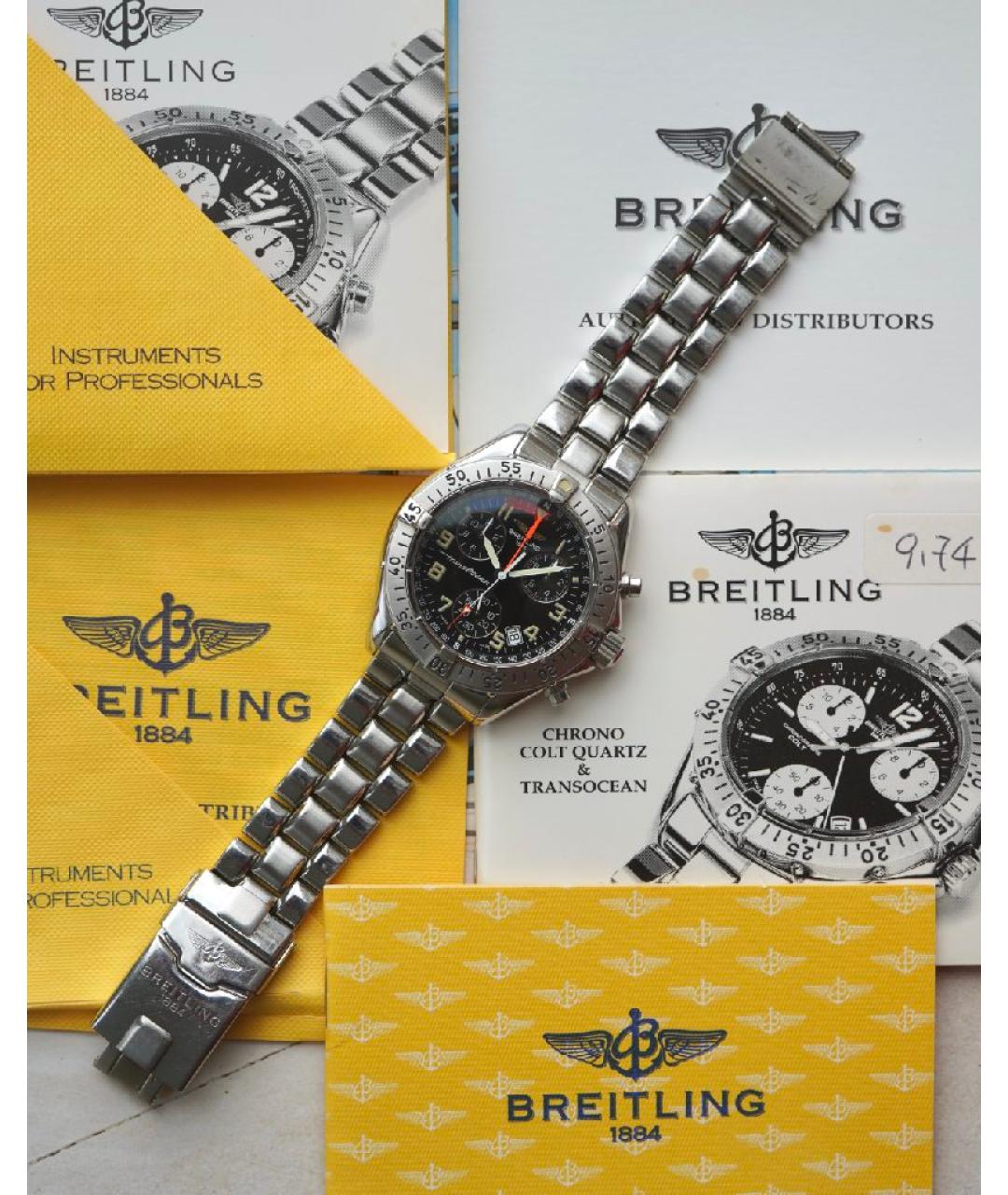 BREITLING Черные стальные часы, фото 5