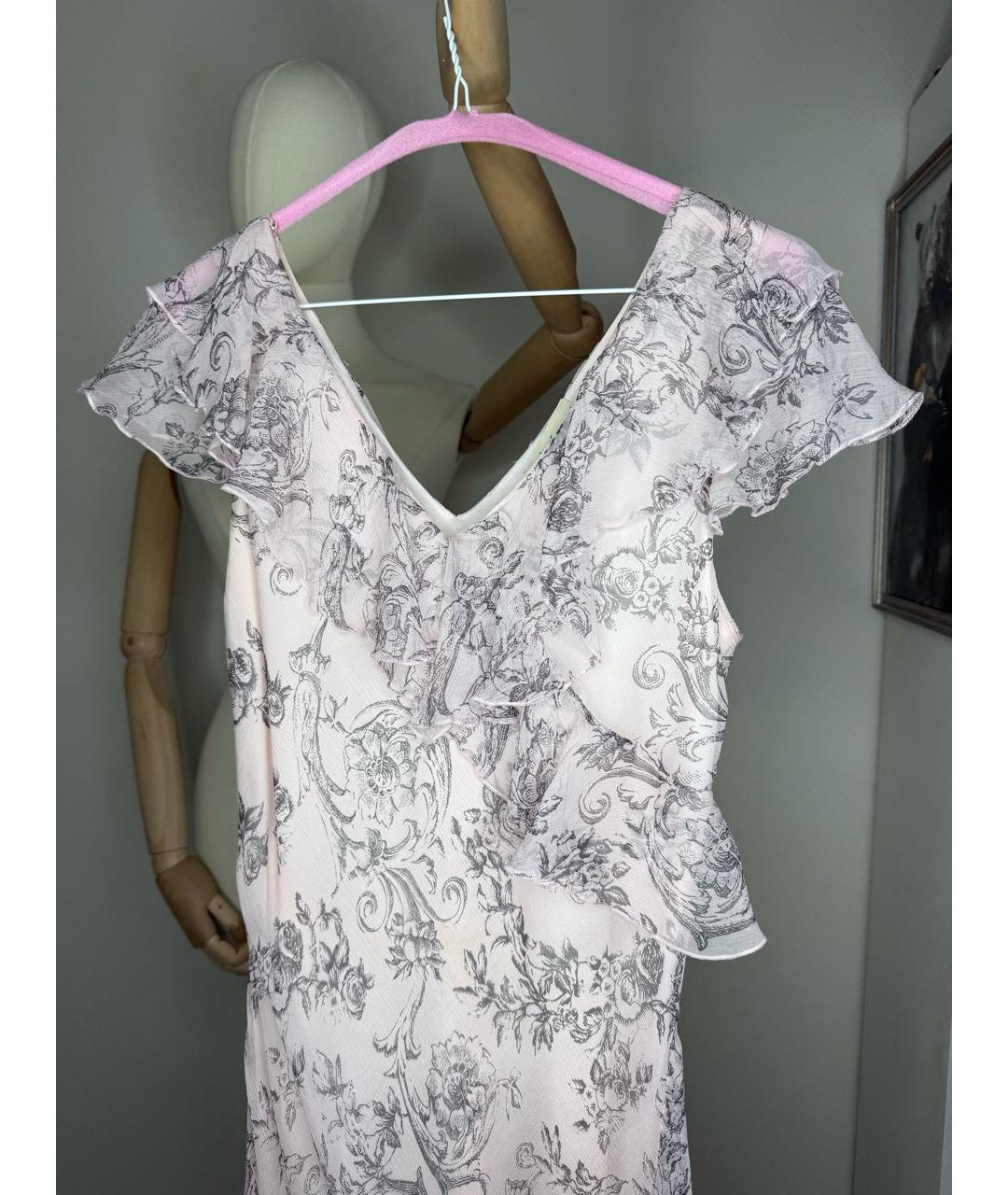 BLUMARINE Мульти шелковое платье, фото 4