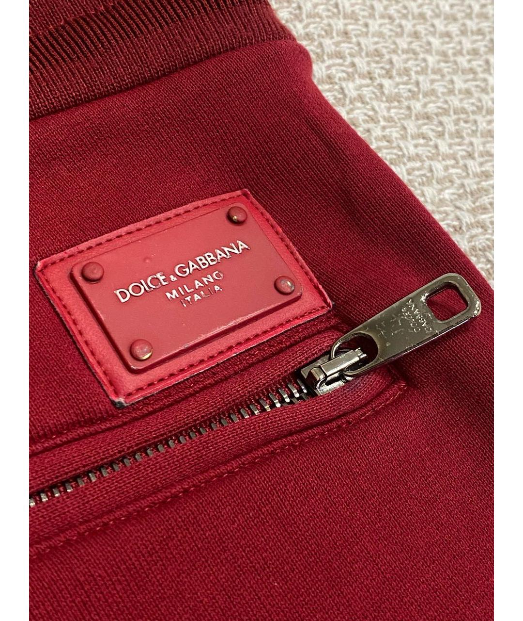 DOLCE&GABBANA Бордовые хлопковые шорты, фото 3