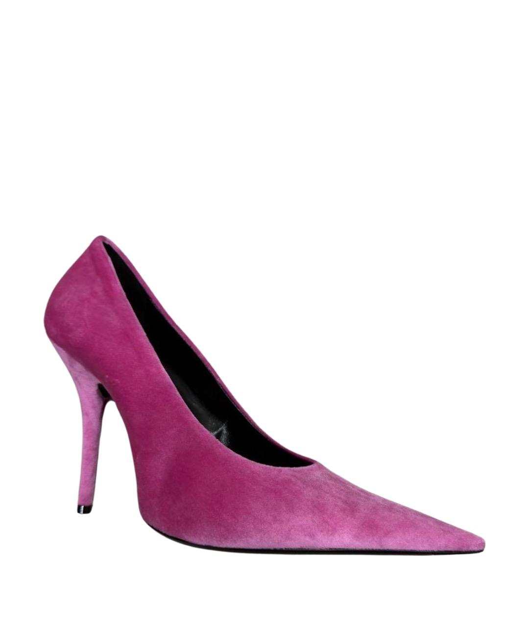 BALENCIAGA Розовые бархатные туфли, фото 1