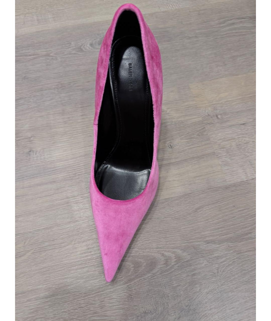 BALENCIAGA Розовые бархатные туфли, фото 3