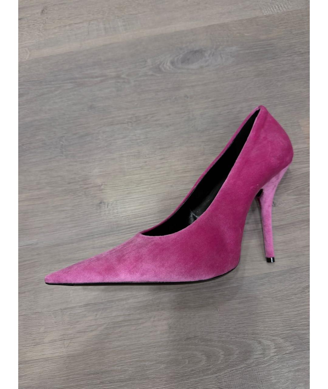 BALENCIAGA Розовые бархатные туфли, фото 6