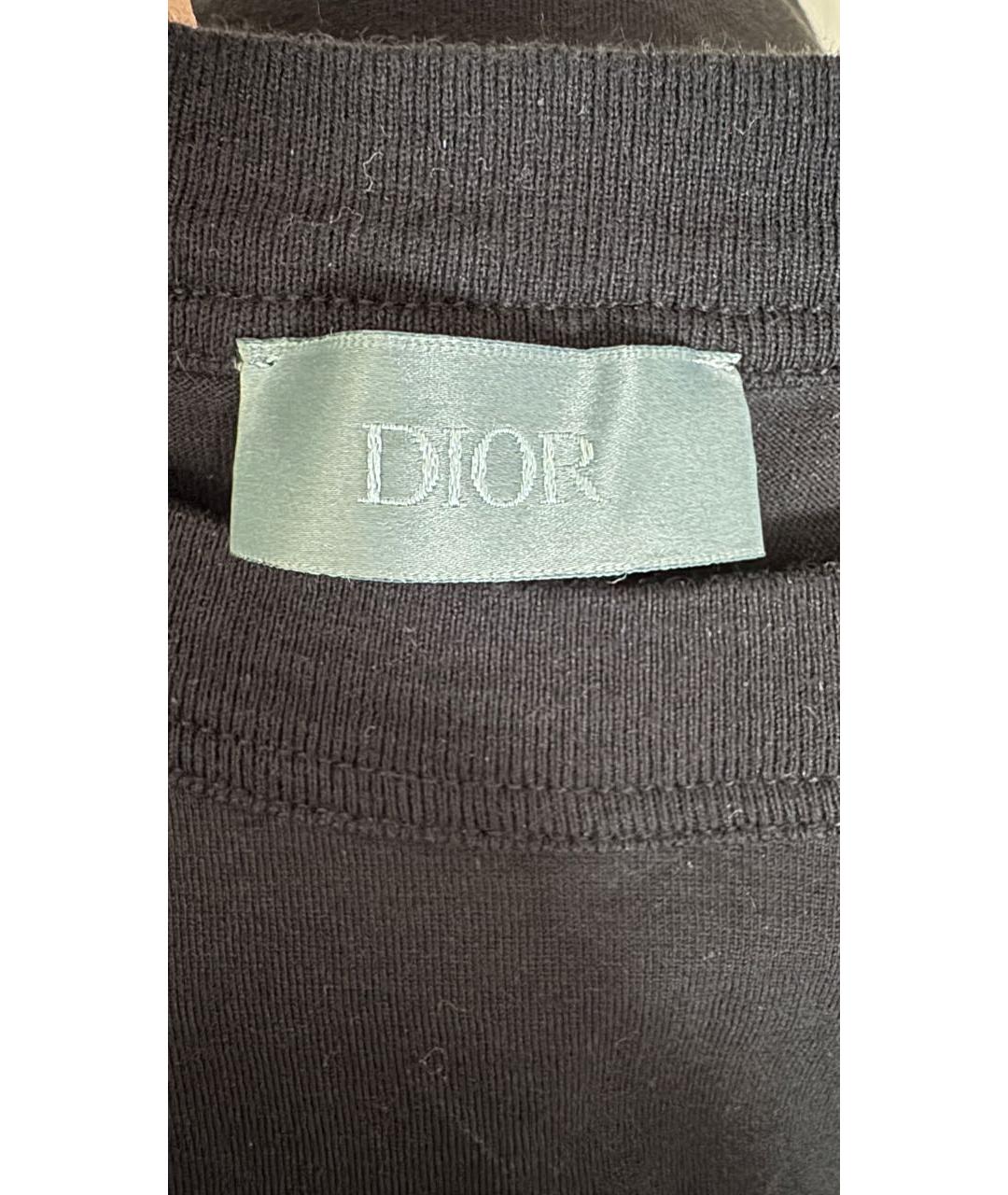 CHRISTIAN DIOR Черная хлопковая футболка, фото 3