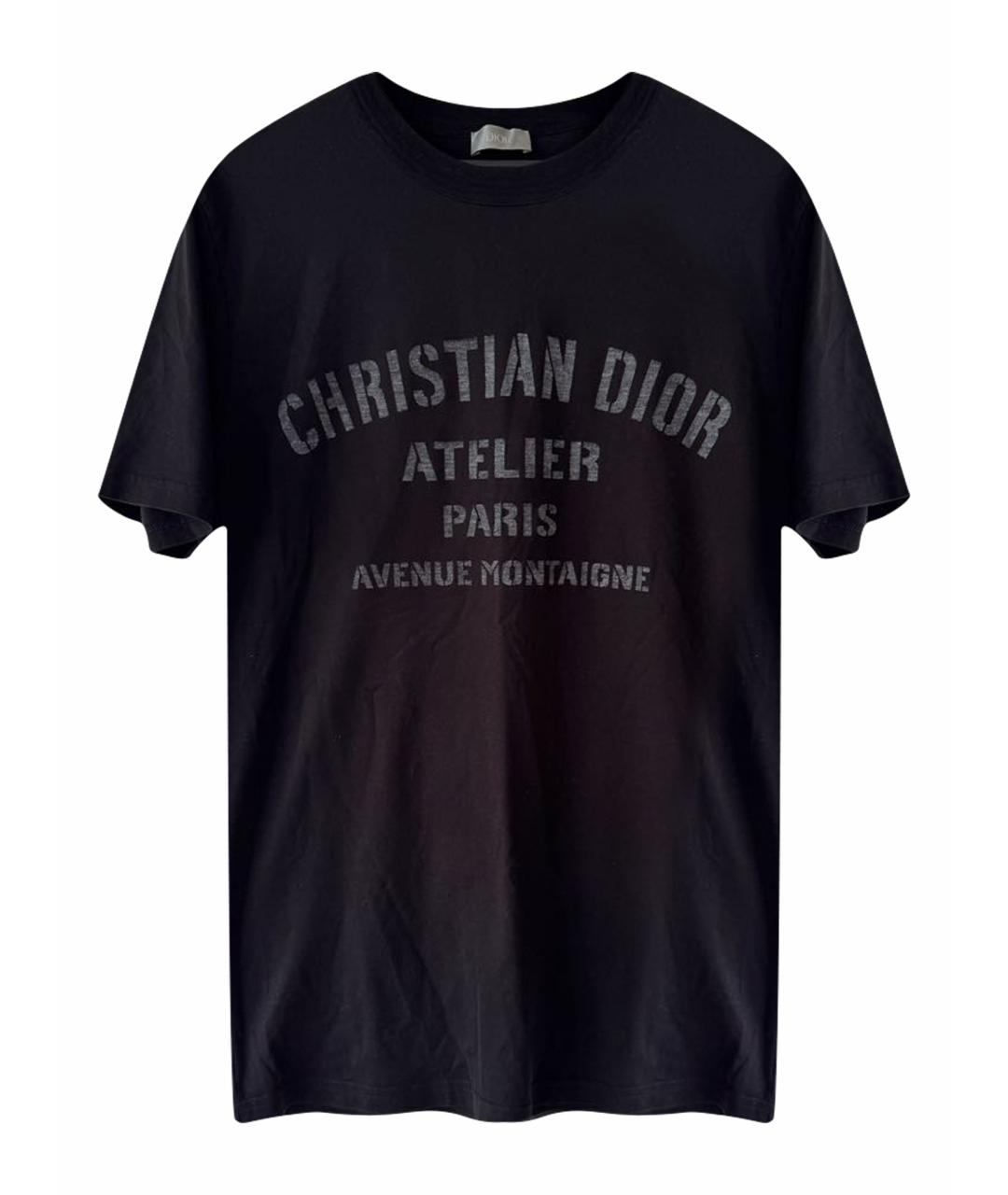 CHRISTIAN DIOR Черная хлопковая футболка, фото 1