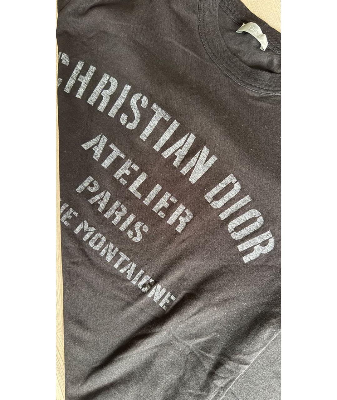 CHRISTIAN DIOR Черная хлопковая футболка, фото 5