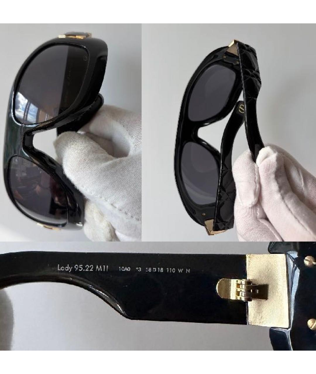 CHRISTIAN DIOR Черные пластиковые солнцезащитные очки, фото 3