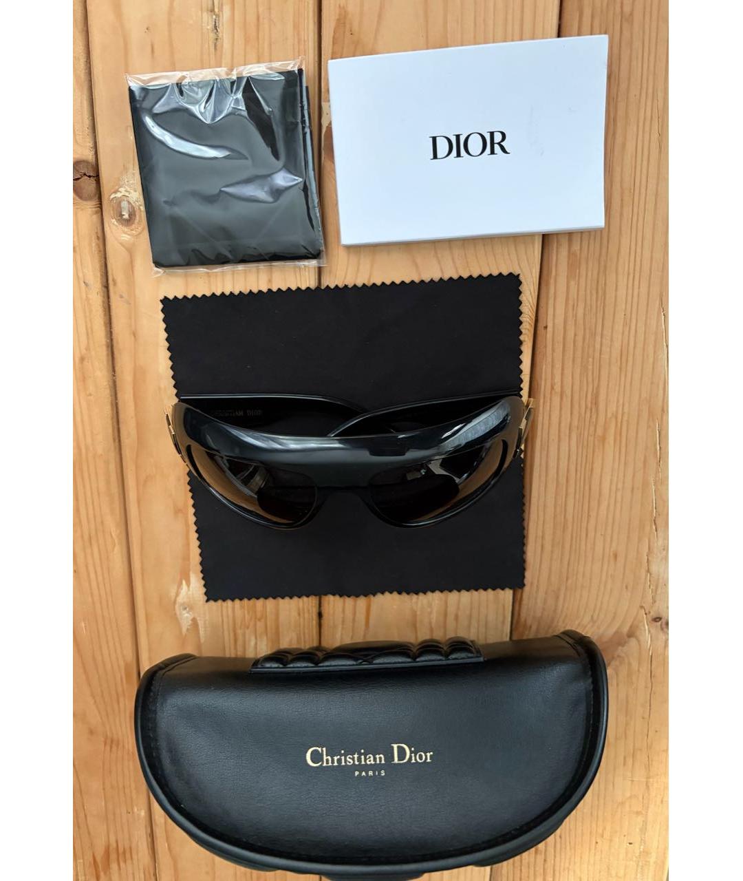 CHRISTIAN DIOR Черные пластиковые солнцезащитные очки, фото 2