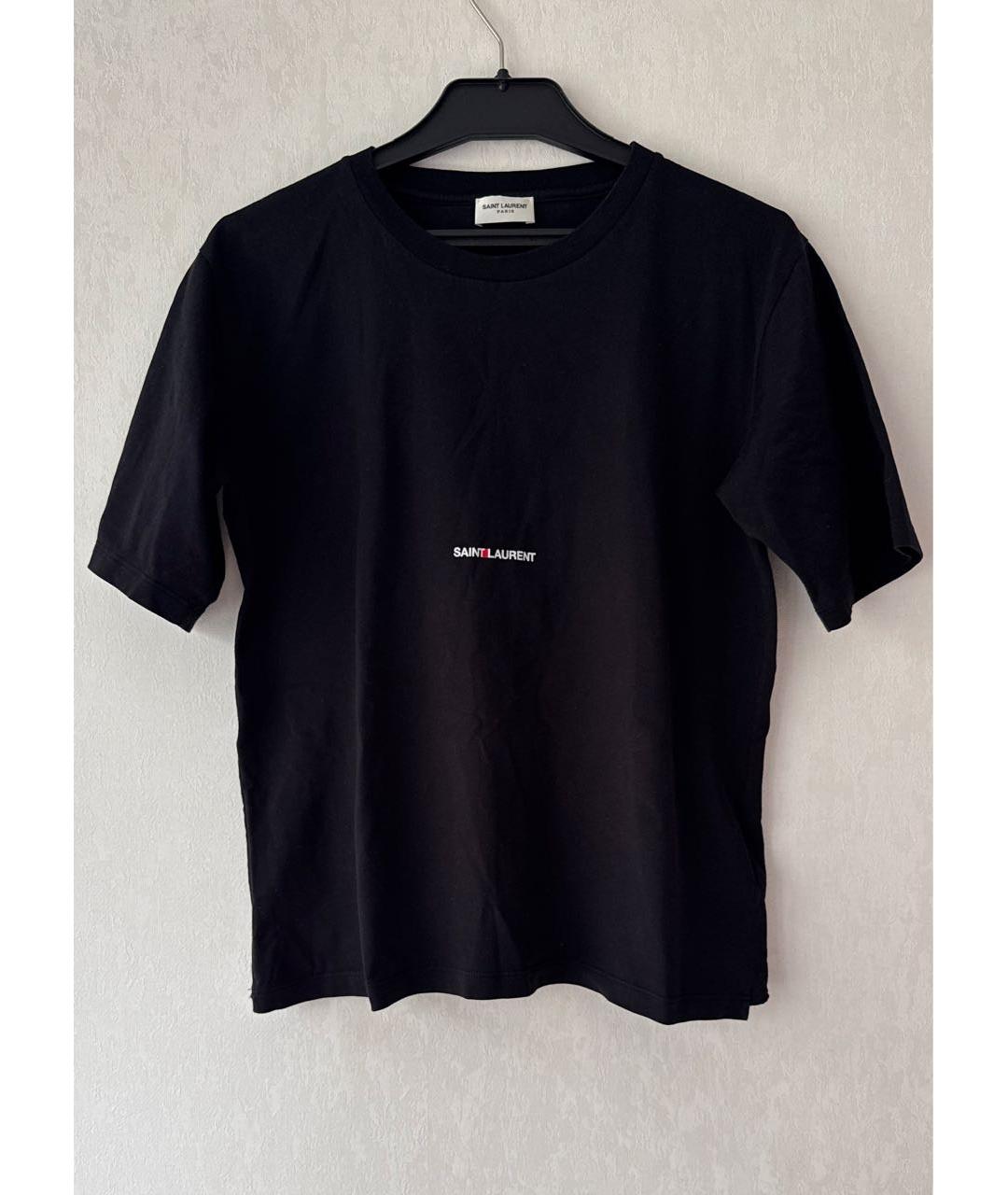 SAINT LAURENT Черная хлопковая футболка, фото 6