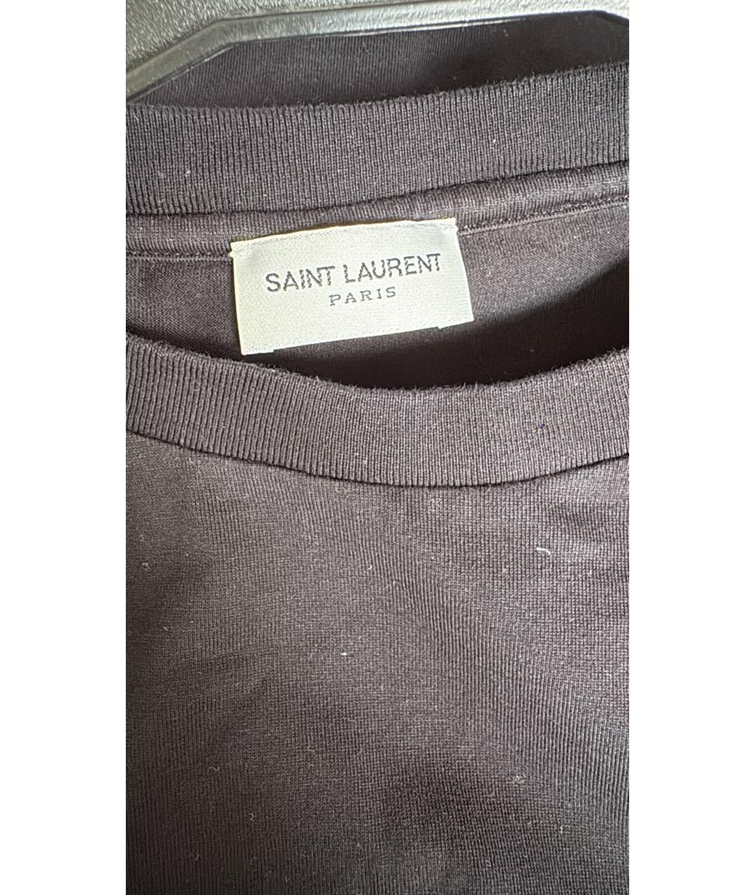 SAINT LAURENT Черная хлопковая футболка, фото 3