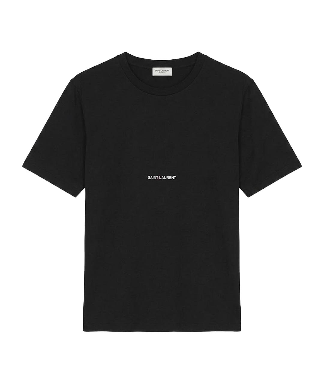 SAINT LAURENT Черная хлопковая футболка, фото 1