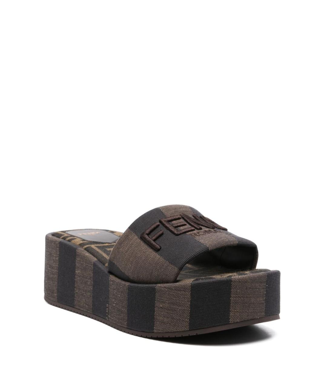 FENDI Мульти текстильные сабо, фото 4