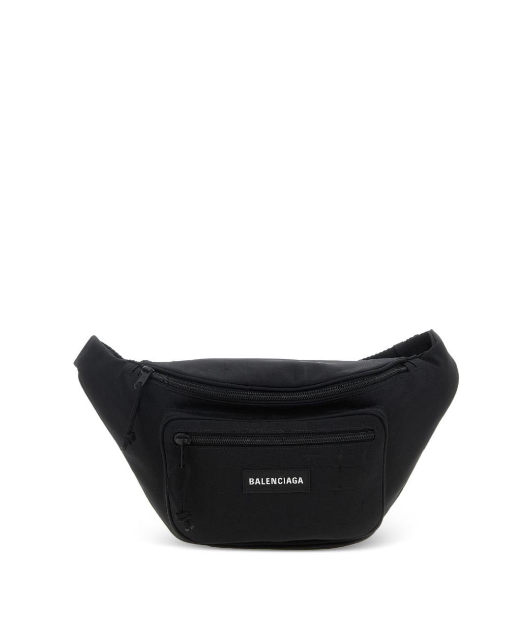 BALENCIAGA Черная тканевая поясная сумка, фото 1