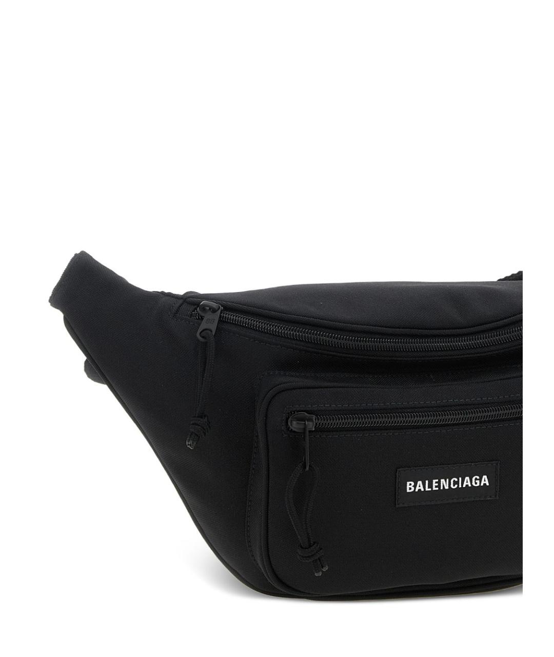 BALENCIAGA Черная тканевая поясная сумка, фото 4