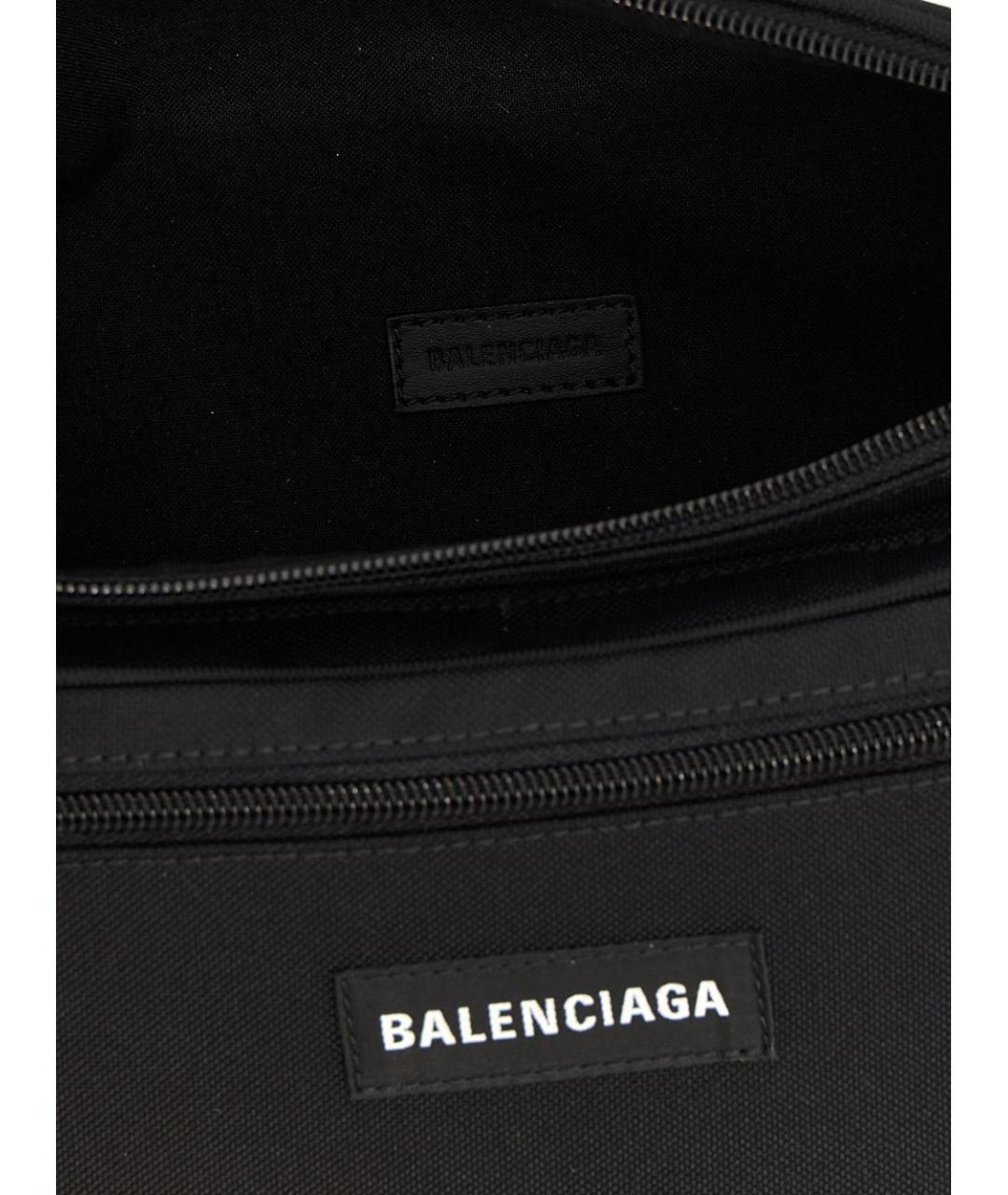 BALENCIAGA Черная тканевая поясная сумка, фото 2