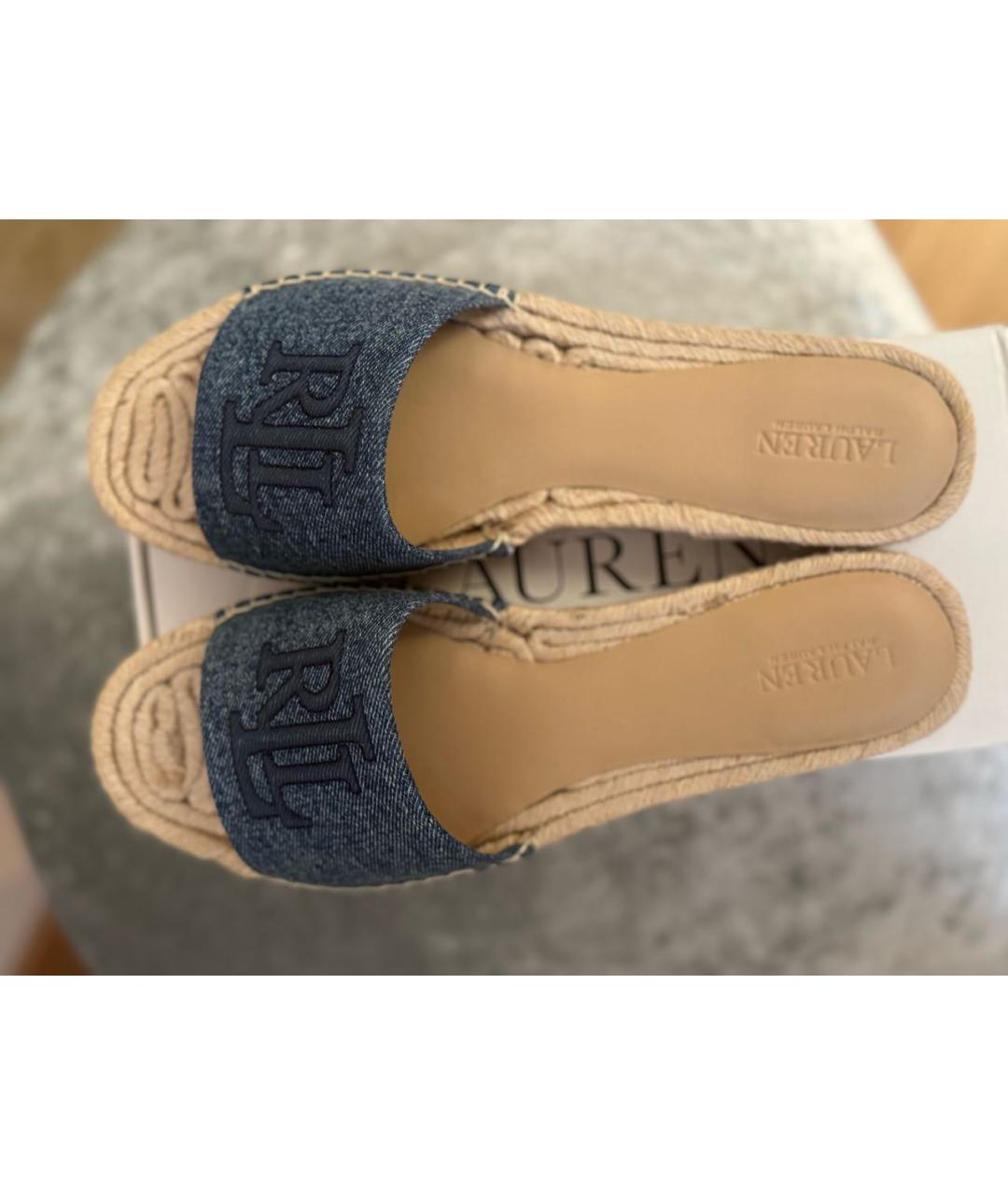 RALPH LAUREN Синие шлепанцы, фото 3