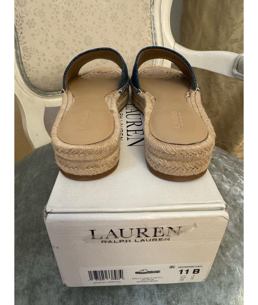 RALPH LAUREN Синие шлепанцы, фото 4