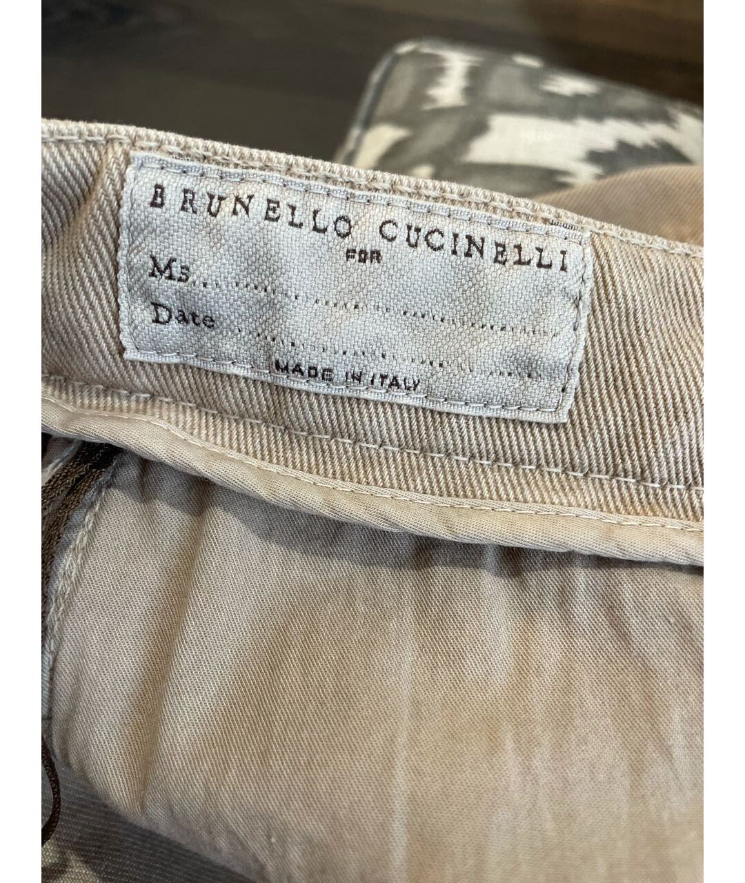 BRUNELLO CUCINELLI Бежевые хлопковые прямые джинсы, фото 7