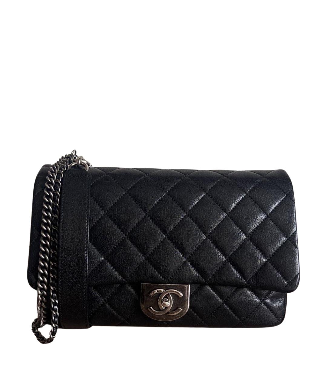 CHANEL Черная кожаная сумка через плечо, фото 1