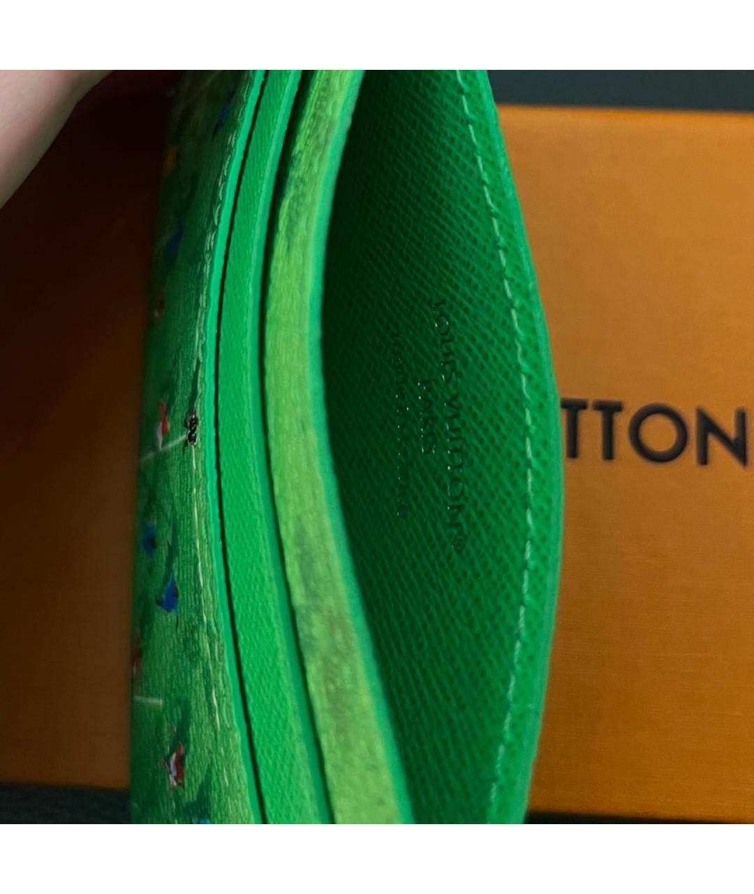 LOUIS VUITTON Зеленый кардхолдер, фото 4