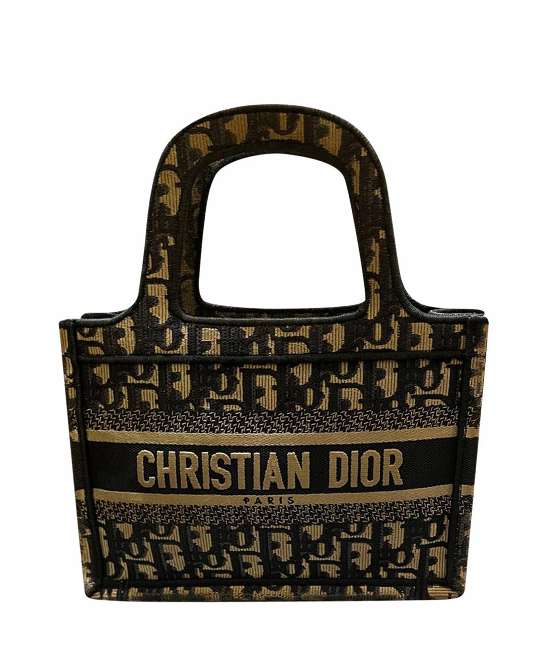 CHRISTIAN DIOR Темно-синяя жаккардовая сумка тоут, фото 1